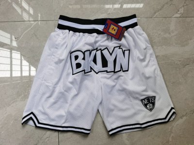 NBA Brooklyn Nets Just don shorts Blanc